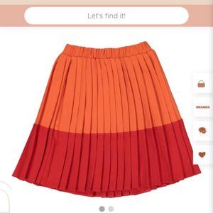 NWT-Ava & lu orange pleated skirt, size 12